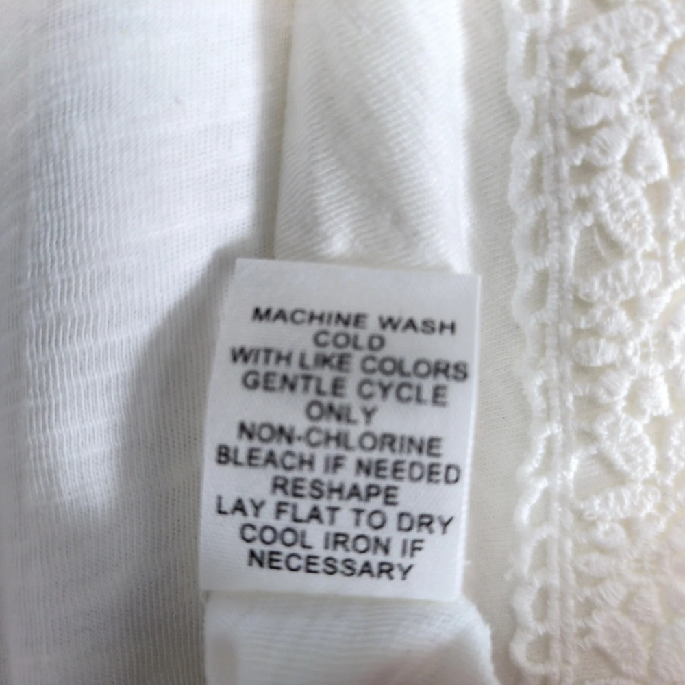 NWT 89th + Madison White Crochet Lace Tank Top Womens 1X Open Shoulder/Arm Boxy - Picture 7 of 8